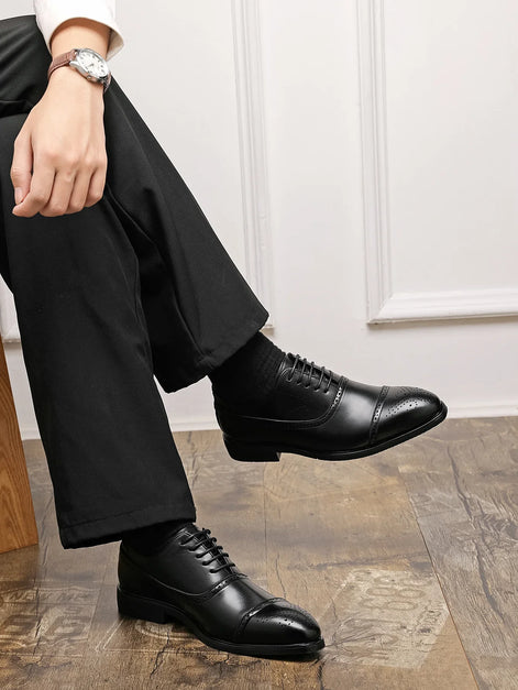 Sapato masculino oxford preto pernas cruzadas — Terno Lux