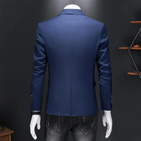 Blazer masculino azul marinho visto de costas — Terno Lux