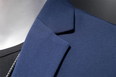 Blazer masculino azul marinho detalhes — Terno Lux