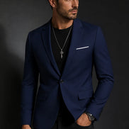 Blazer Masculino Azul Marinho - Forração em Seda Feito à Mão | TERNO LUX