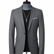 BLAZER MASCULINO CINZA EM POLIÉSTER E VISCOSE | TERNO LUX