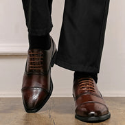 Sapato masculino oxford marrom vista de frente — Terno Lux
