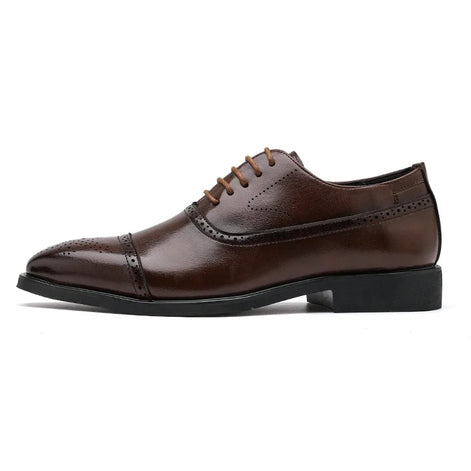 Sapato masculino oxford marrom vista de lado — Terno Lux
