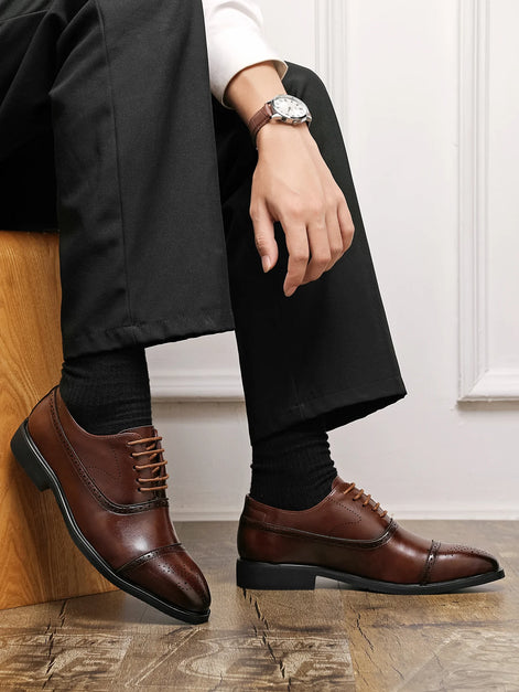Sapato masculino oxford marrom no pé — Terno Lux