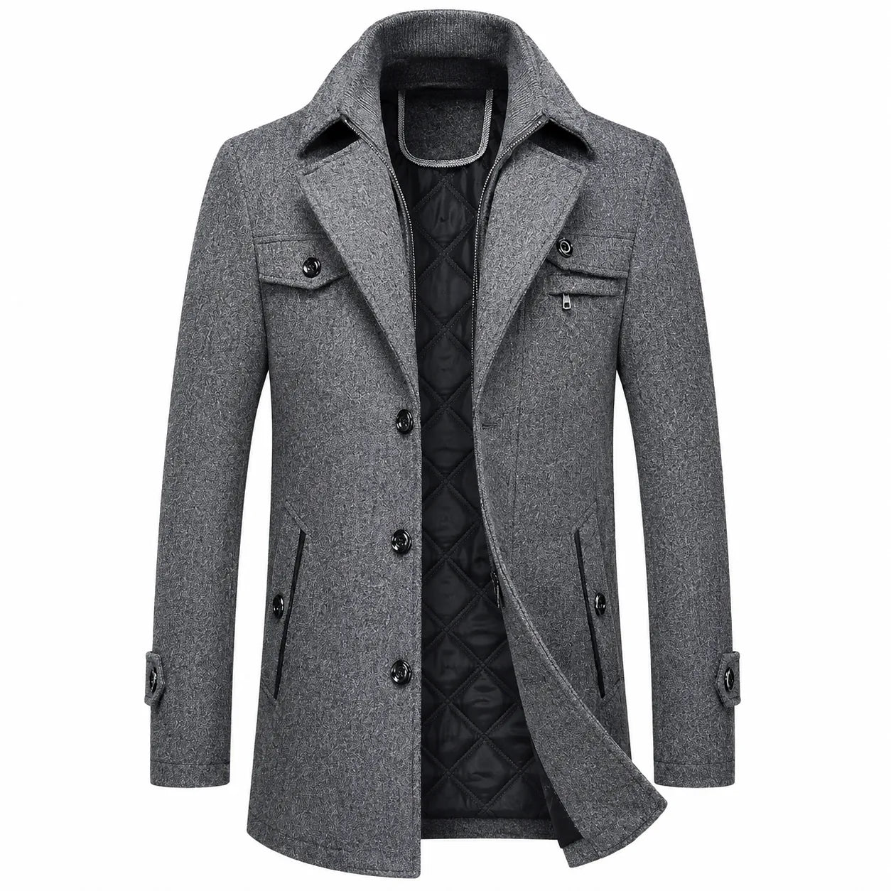 SOBRETUDO MASCULINO CINZA – TERNO LUX