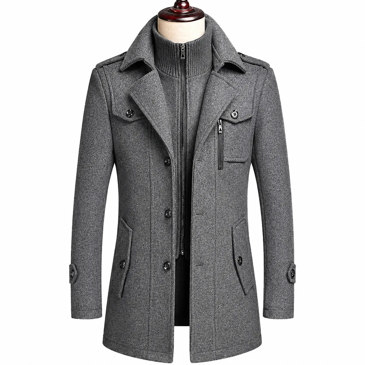 SOBRETUDO MASCULINO CINZA – TERNO LUX