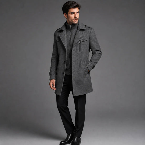 SOBRETUDO MASCULINO CINZA – TERNO LUX