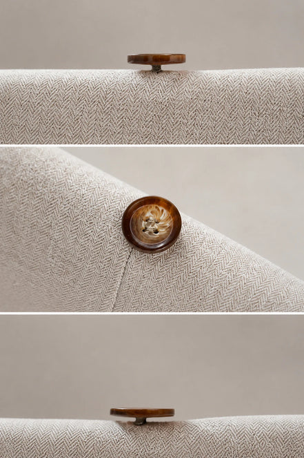 Terno masculino cruzado detalhe macro do botão — Terno Lux