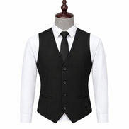 Terno preto masculino 3 peças — detalhe colete