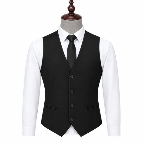 Terno preto masculino 3 peças — detalhe colete