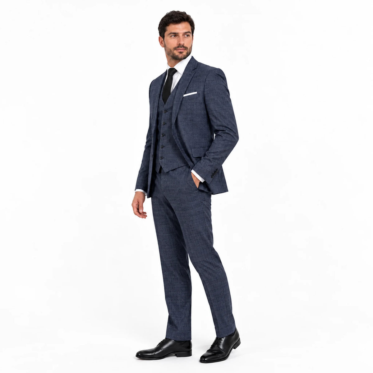 Terno Xadrez Azul 3 peças