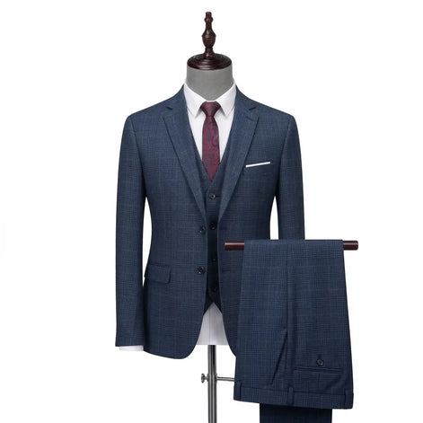 Terno masculino xadrez azul — Terno Lux