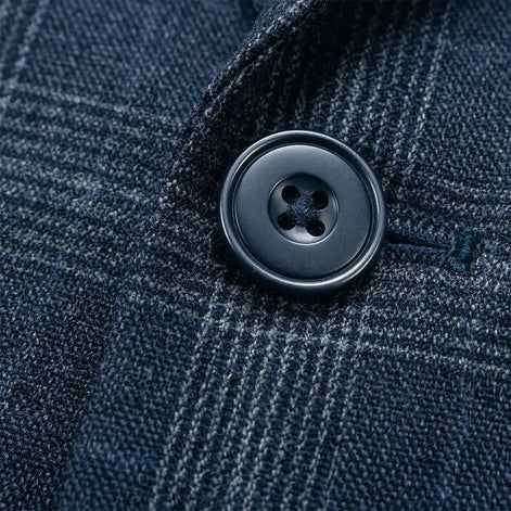 Terno masculino xadrez botão detalhe — Terno Lux